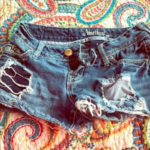Short short amethyst cut off bluejeans size 0 nwot